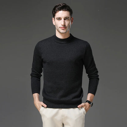 High End Wool Anti-pilling Blended Fashion Brand Half Turtleneck Knit Pullover Casual Sweater Mens Jumper Designer Clothing