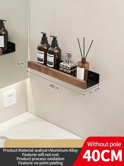 Holz Aluminium Material Badezimmer Regal Organizer Eckregal Shampoo Lagerregal Dusche Wandregal Badezimmer Organizer