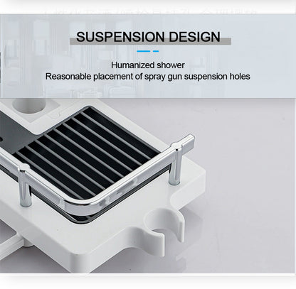 Dusche Lagerung Halter Bad Regal Pole Regale Shampoo Tablett Stehen Kein Bohren Heben Badezimmer Dusche Lagerung Rack Organizer