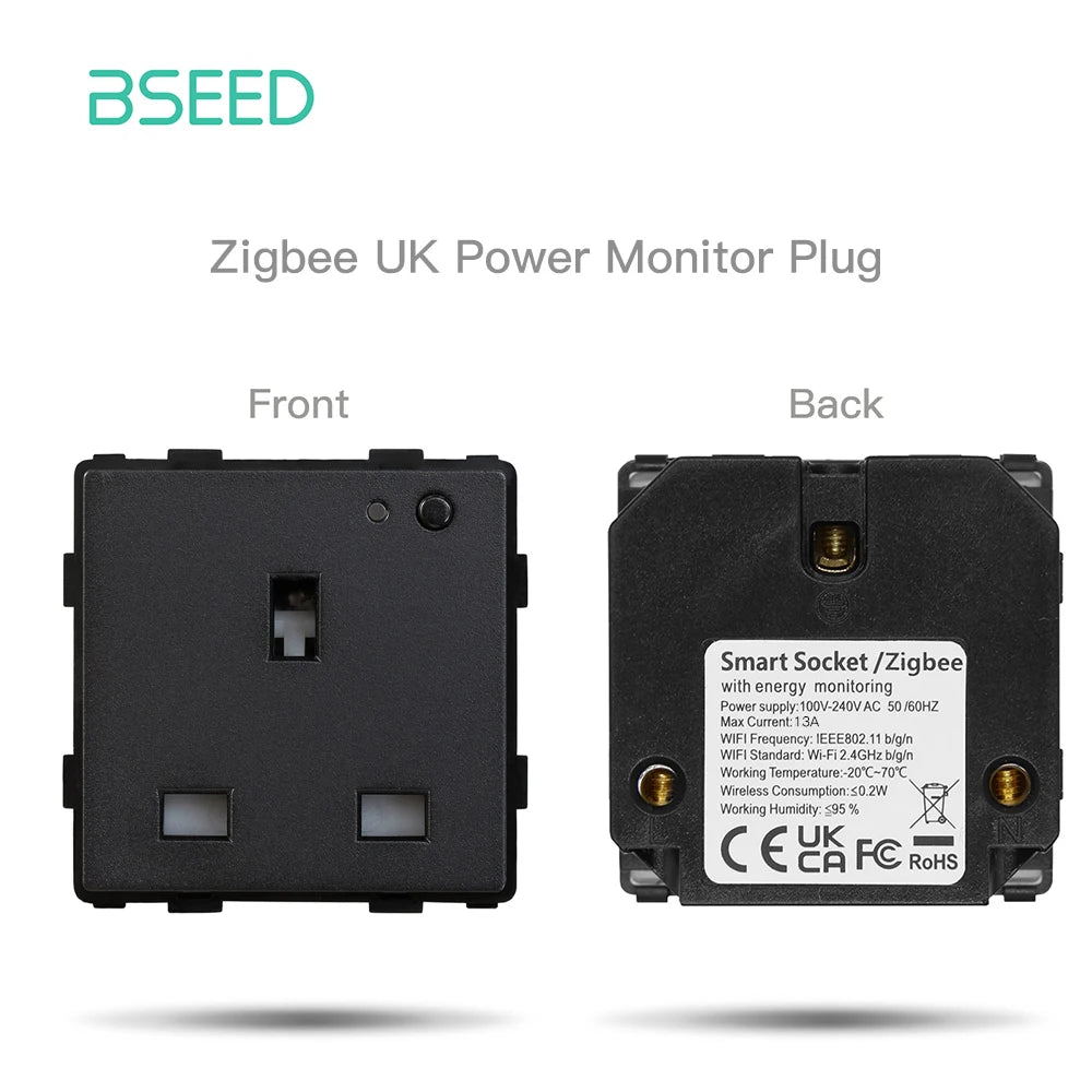 BSEED Zigbee EU/FR/UK/Universal Smart Steckdose Stecker Funktion Teile Mit Power Monitor Glas Rahmen DIY Teile Kostenlose Kombinieren.
