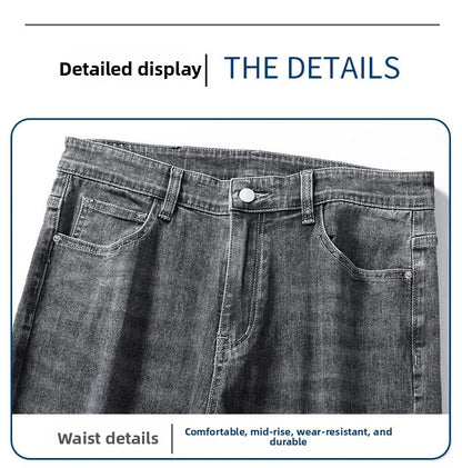 2025 New High Quality Jeans Men Baggy Pants Autumn Straight Cut Loose Solid Denim Pants Streetwear Fashion Pockets Vintage Man.