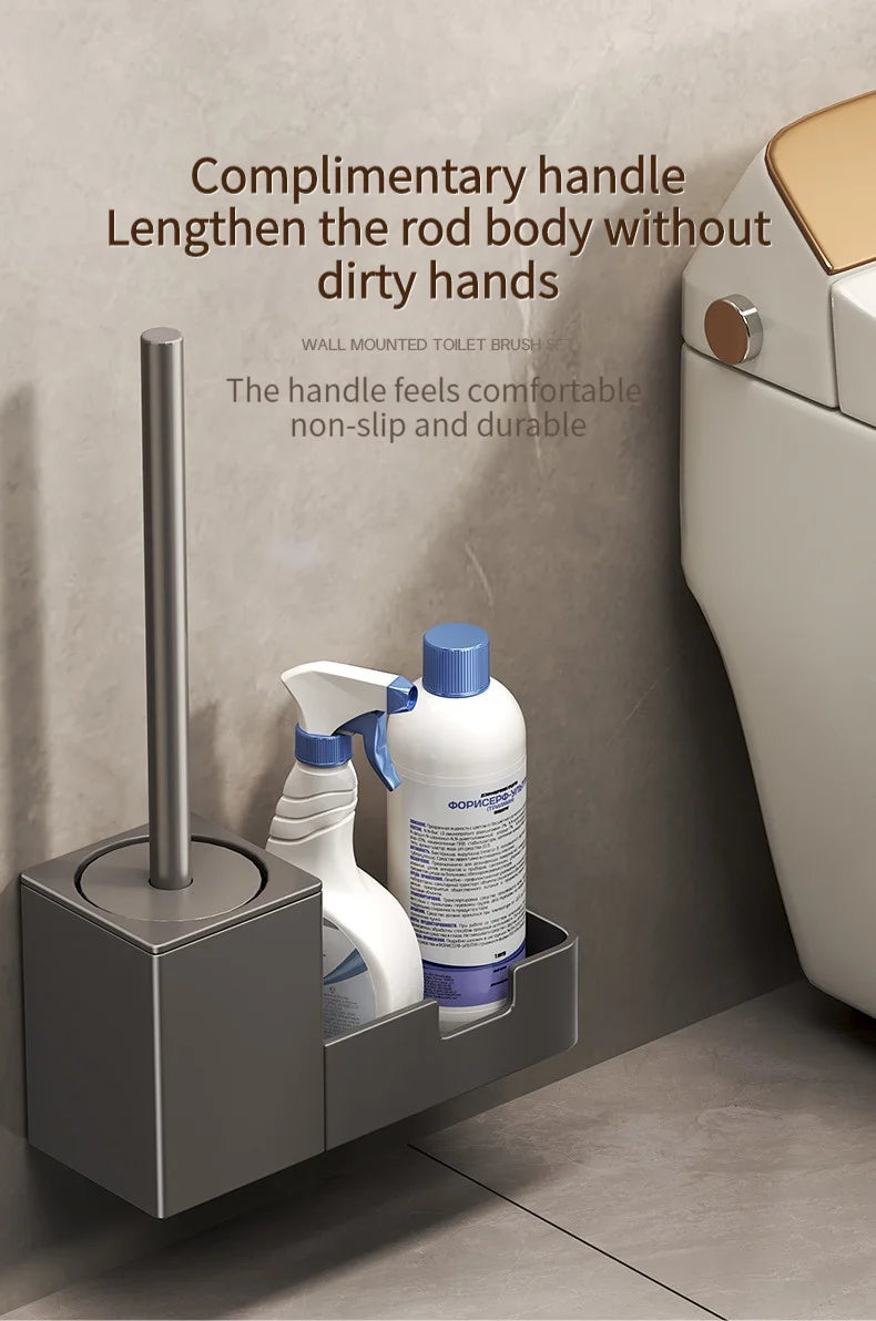 Kein Stanzen Badezimmer-Toilettenregal/Badezimmer-Wandbehang-Toilettenregal/Toilettenbürstenaufbewahrung