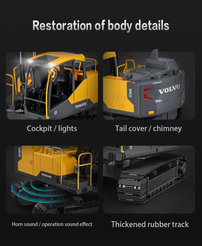 Double E E598 Large Rc Excavator 1/16 3in1 Alloy Truck E590 Remote Control Engineering Vehicle Toy Model For Boys Kids Gift.