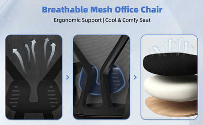 aiibottech Bürostuhl Ergonomische Liege 90er ° -125 ° ,Schreibtischstuhl mit Lordosenstütze, verstellbarer Computerstuhl, Wohnzimmerstühle