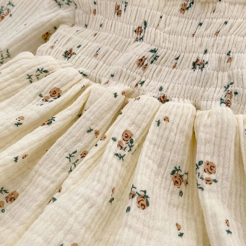 MILANCEL Baby-Bodys, Blumenmuster, Mädchen, einteilig, Säuglingskleidung, Leinen, atmungsaktive Kleidung.