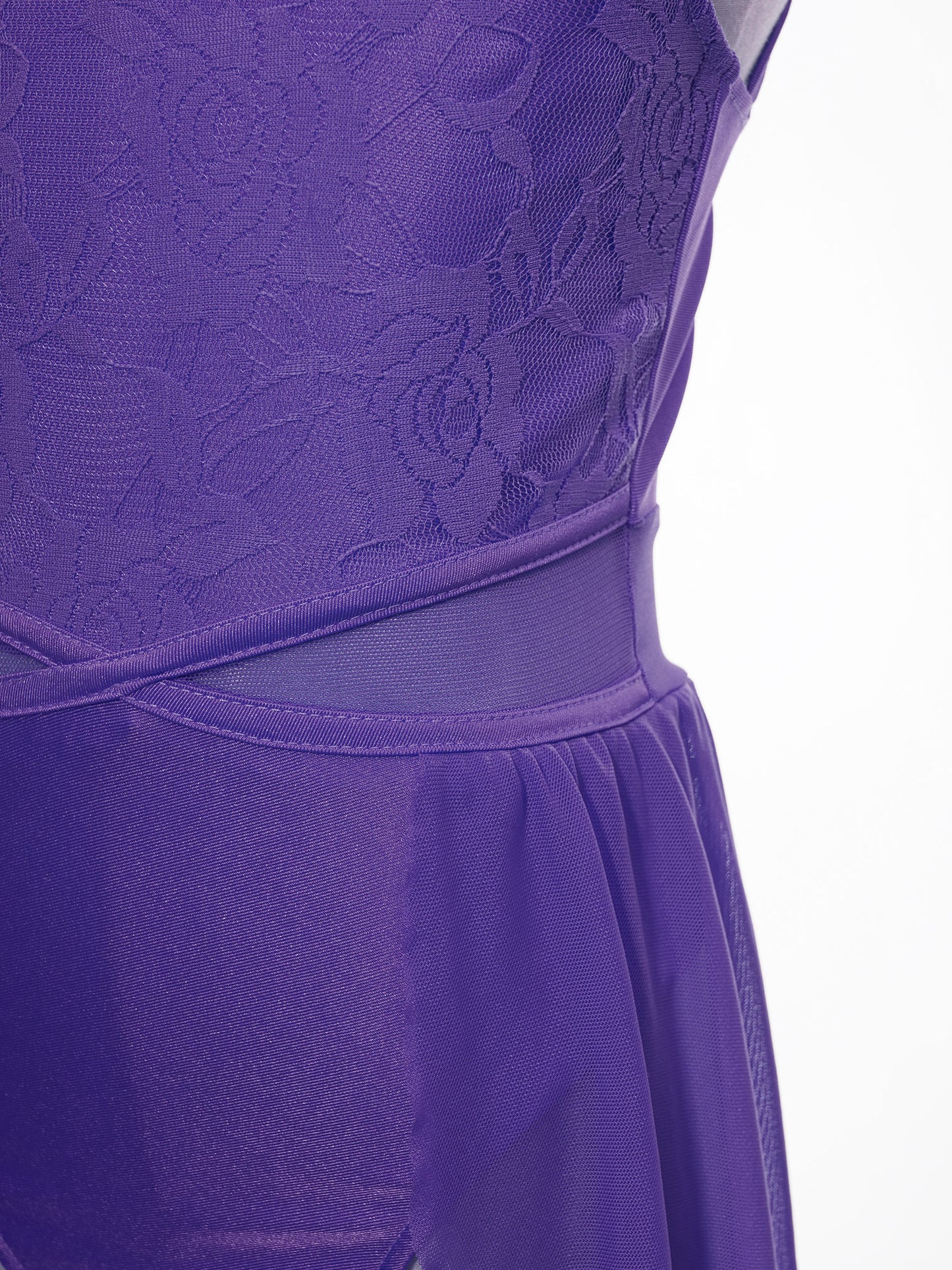 Mädchen Ballett Gymnastik Trikot lyrischen Tanz kleid ärmellose florale Spitze Tutu Tanz kleidung für Eiskunstlauf Bühnen performance