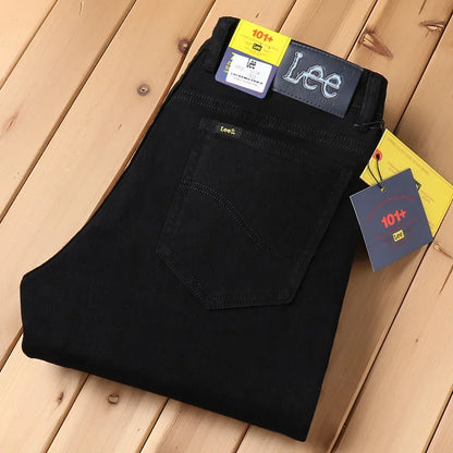 Lee Dex Jeans Herren Herbst/Winter Dicke, gerade Beine, lockere Passform, lässige Business-Hose, schlankmachend, glättet Ihre Silhouette-Hose.
