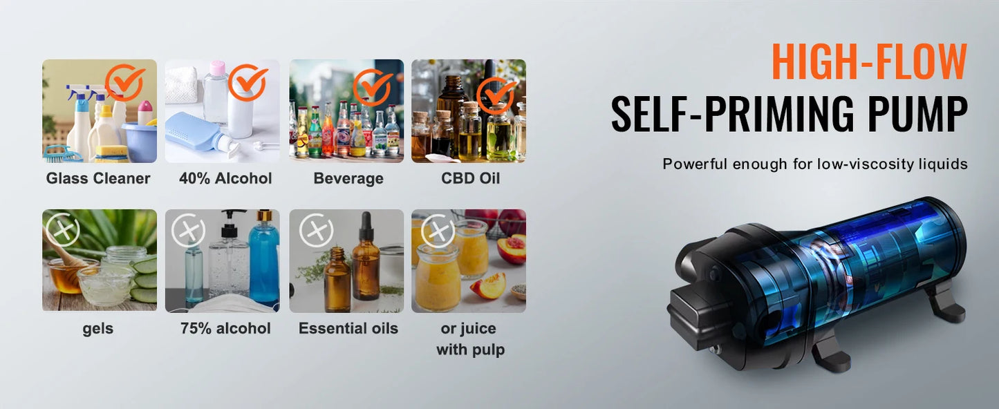 SucceBuy 30-4000ml Liquid Filling Machine Double Nozzle Automatic Bottle Filler with Digital Control for MilkWater Wine Beverage.