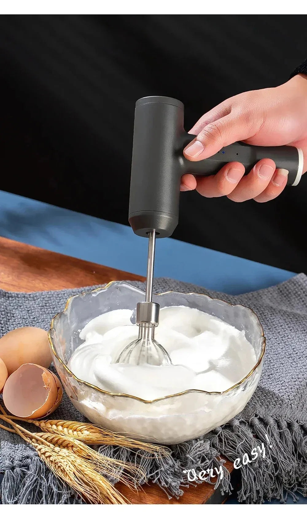portable Handheld Electric Egg Beater Mini Battery Powered Milk Frother Coffee Drink Mixer Milk Foamer Kitchen Tools.