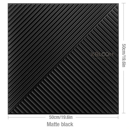 12PC 50x50cm 3d art plaster cut geometric diamond carved wood adhesive bottom wall 3d wall sticker 3d wall panel home decoration