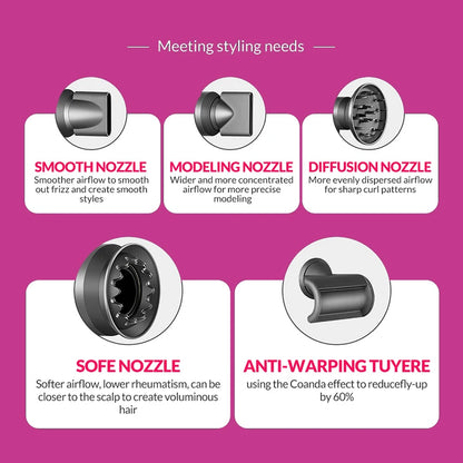 Diffuser Hairdryer Ionic Professional Electric Hair Dryer Heat Leaf Blow Drier With Diffuser 5in1 Ion Leafless Air Blower Woman.