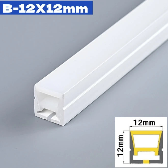 1M-10M Rimless LED Neon Rope Lamp Silicone Tube Diffuser Channel For WS2811 WS2812B Recessed Outdoor Ribbon Flexible Strip Light