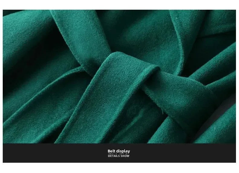 Modischer doppelseitiger Wollmantel für Damen, schmale Passform, mittellang, neue Herbst- und Winterkollektion, stilvoll