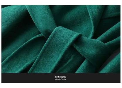 Modischer doppelseitiger Wollmantel für Damen, schmale Passform, mittellang, neue Herbst- und Winterkollektion, stilvoll