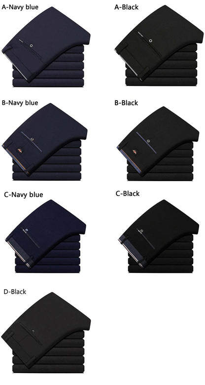 Men's Summer Fashion Business Casual Long Pants Suit Pants Male Elastic Straight Formal Trousers Plus Big Size 28-40.