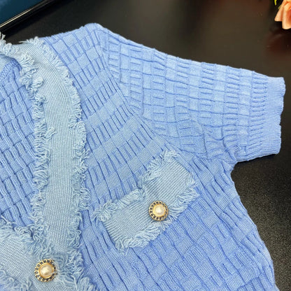 YuooMuoo 2023 Neue Ankunft Frauen Gestrickte Lange Kleid Elegante V-ausschnitt einreiher Split Pullover Kleid Büro Dame Vestidos.