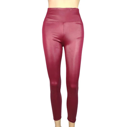 Autumn And Winter New Season Wearable Women's Tight Pants With High Waist And Sexy Faux Leather Texture Long Pants With Leggings.