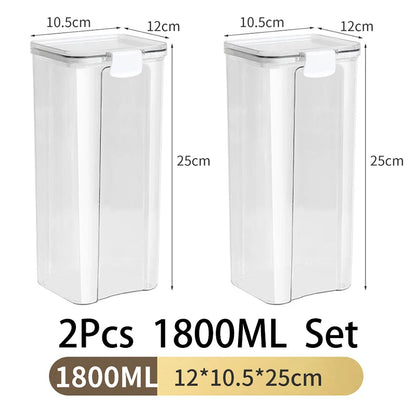 Large Capacity Waterproof Transparent Sealed Jar Multi-size Scene Kitchen Candy Dried Grain Storage With Lid Fridge Storage Tank