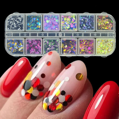 1 Set Mixed Color 3D Ultrathin Sequins Nail Glitter Flakes 1/2/3mm Sparkly DIY Tips Dazzling Paillette Nail Art Decorations TRP.