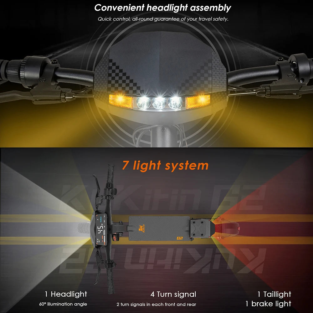 KuKirin G2 Foldable Electric Scooter 1200W 80KM 48V 15AH 45KM/H 55KM Ultra-Long Battery Life + Gift.