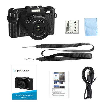 Ourlife AC800 Compact Digital Photography Camera 4K WiFi Webcam Retro Vlog Recorder YouTube 3" Screen 16x Digital Zoom Camera.