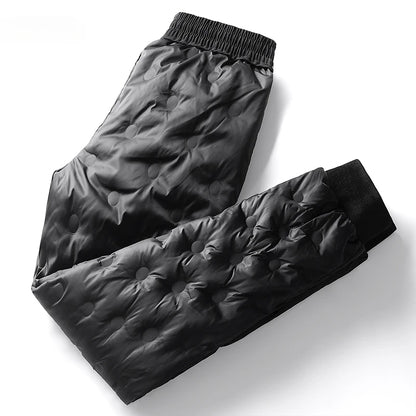 Men's Down Pants Autumn Winter New Solid Color Thickened Warm Outdoor Travel Adventure Harem Pants Men's Plus Size Casual Pants.