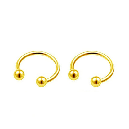 2Pcs 6/8/10mm Stainless Steel Zircon Piercings Earrings Horseshoe Ring Piercing Nose Ear Belly Rings Body Jewelry For Women/Men.