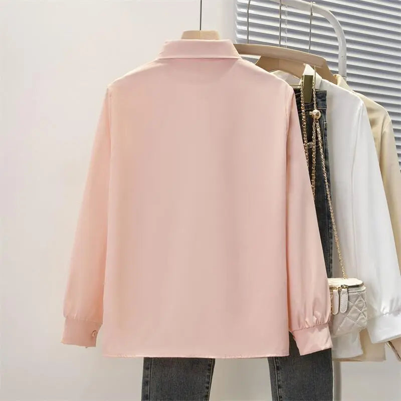 Spring Autumn Casual Chiffon Shirt Women Shirts Fashion Female Long Sleeve Loose Solid Blouse Tops Office Lady Shirts.