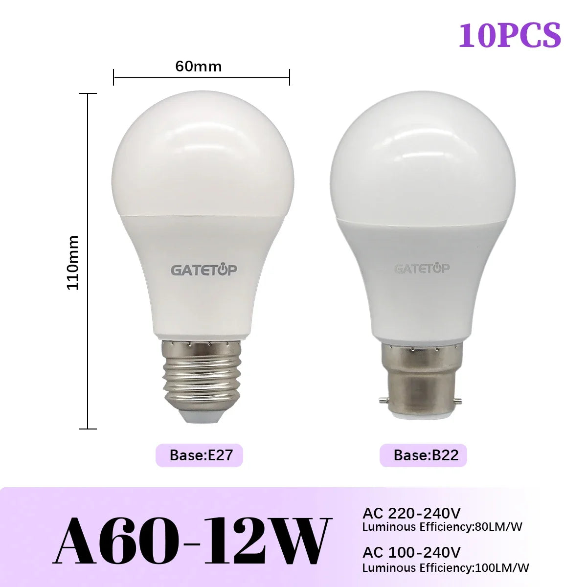 1/10PCS Energiesparlampe E27 B22 Lampen A60 A80 AC220V 230V 110V LED-Licht 20W 18W 24W für Home Derection Wohnzimmerbeleuchtung