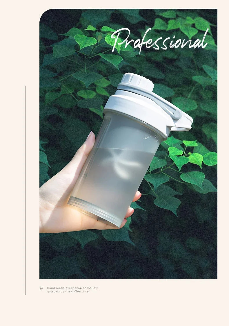 Shake Cup Sports Fitness Water Bottle Milkshake Cup Sports Plastic Water Cup Creative Plastic Drinking Cup Protein Powder Cup