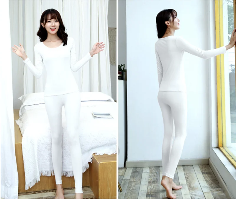 Women Thermal Underwear Set 2 pack Long Johns Ultra Soft Fleece Lined Base Layer Keep Warm Cold Weather Top Bottom﻿.