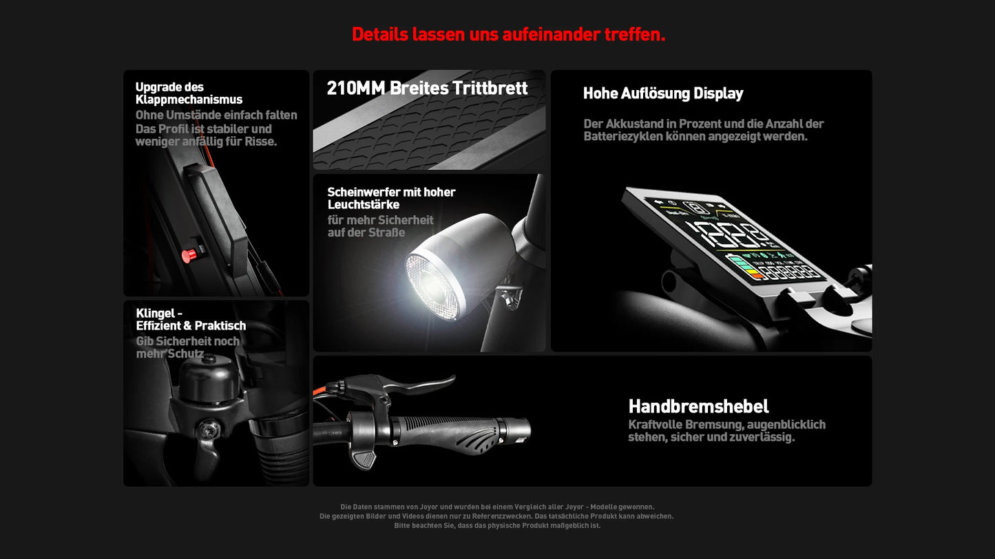 JOYOR T6E(ABE) Electric Scooter 500W Motor 48V18AH Battery Escooter 20 km/h Max Speed≤ 70 Range 10 "Tire Foldable E-Scooter ﻿.