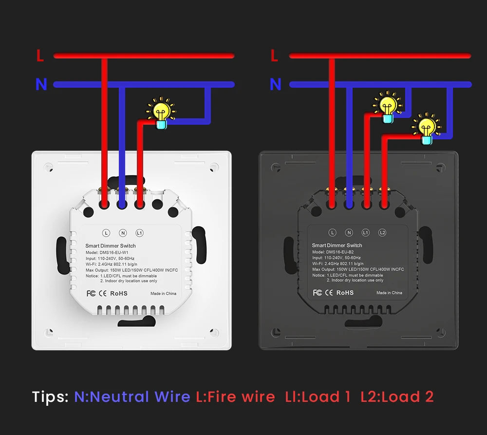 AVATTO Tuya WiFi Smart Dimmer Schalter EU 1/2 Gang Touch Licht Schalter Glas Panel APP Fernbedienung Funktioniert Mit Alexa Google hause.