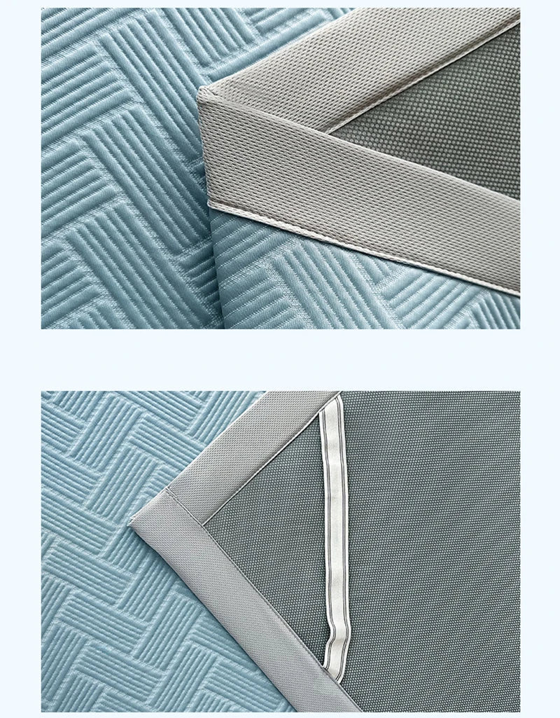 Luxury Summer Carbon Cooling Mat Set Solid Color Queen King Size Bed Mattress and Pillow Case Machine Washable Soft Folding Mat.