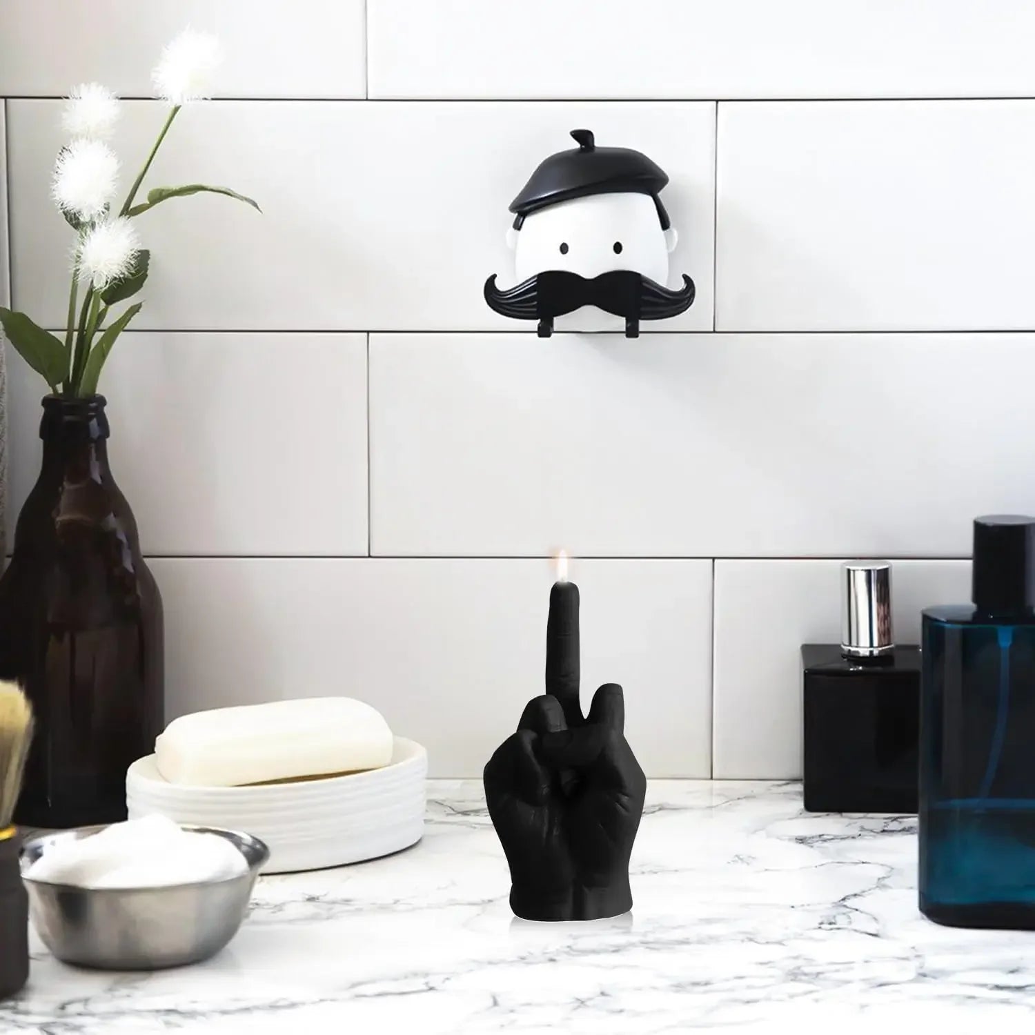 Finger Scented Candle Room Decor Aesthetic Fragrance Soy Wax Aromatherapy Hand Gesture Candles Desk Statues Sculpture Decor.