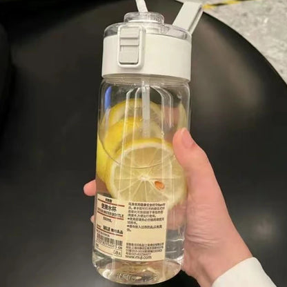 Plastic Water Bottle Water Cup with Lifting Rope Simple Large Capacity Leakproof Drop Resistant and Transparent Water Bottle.