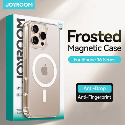 Joyroom Magnetic Frosted Case For iPhone 17 16 Pro Max Case Shockproof Matte Cover For iPhone 16 Wireless Charger Magnet Case.