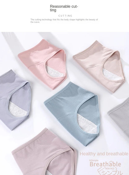 3PCS/set Women's menstrual briefs large flow postpartum water absorption leakproof briefs women's pure cotton menstrual briefs.