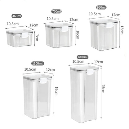 Large Capacity Waterproof Transparent Sealed Jar Multi-size Scene Kitchen Candy Dried Grain Storage With Lid Fridge Storage Tank