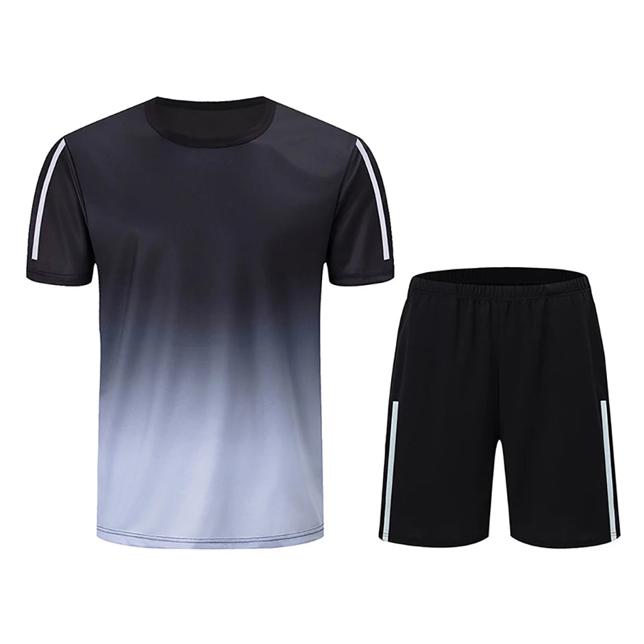 2pcs Summer Men's Quick drying Sports Suit Loose And Comfortable Round Neck Short Sleeved T-shirt Versatile Running Pocket Short.