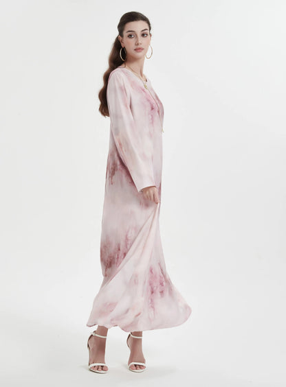 Kebaya Middle Eastern Muslim women's Abaya printed slim-fit with coat and Dress suit.