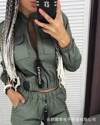Long Sleeve Zipper Tops Two Pieces Tracksuit Sets Women Joggers Pants Streetwear Track Suit Casual Sport Joggers 2022 New.