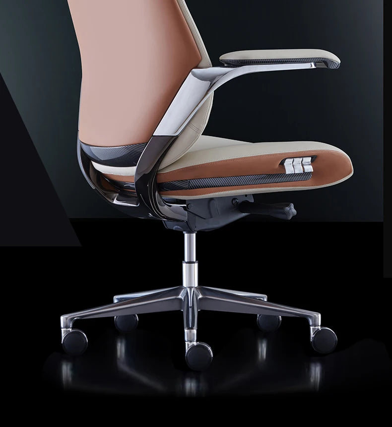 Studie Drehbarer Bürostuhl Liege Moderner Lazy Ergonomischer Thron Leder Bürostuhl Nordic Computer Mobilya Salonmöbel