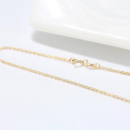 KISS MANDY Genuine 925 Sterling Silver Bead Chain Necklace for Women Fashion Cable Neck Chain 18K Gold Handmade Jewelry SC06.