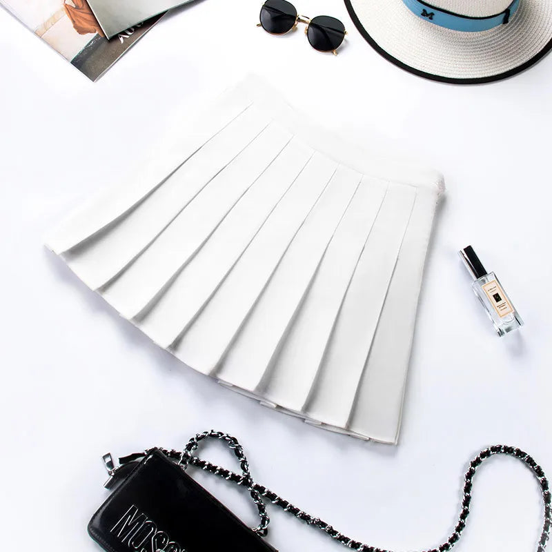 Harajuku Short Skirt New Korean Women Zipper High Waist School Girl Pleated Plaid Sexy Mini Preppy Style Falda Sexy Mujer.