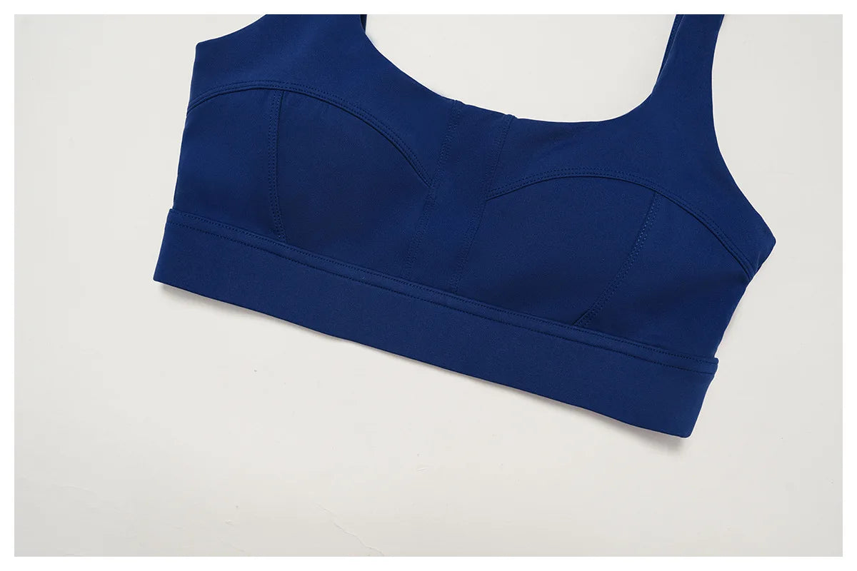 Customized LOGO women's new nude yoga suit tight shock-proof sports running outdoor fitness yoga suit two-piece set