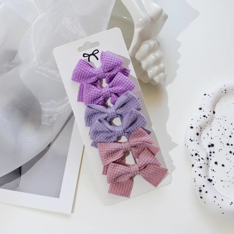 6/10Pcs/Set 2025 Fashion New Cute Ribbon Bowknot Hair Clips for Kids Handmade Baby Girls Hair Accessories.