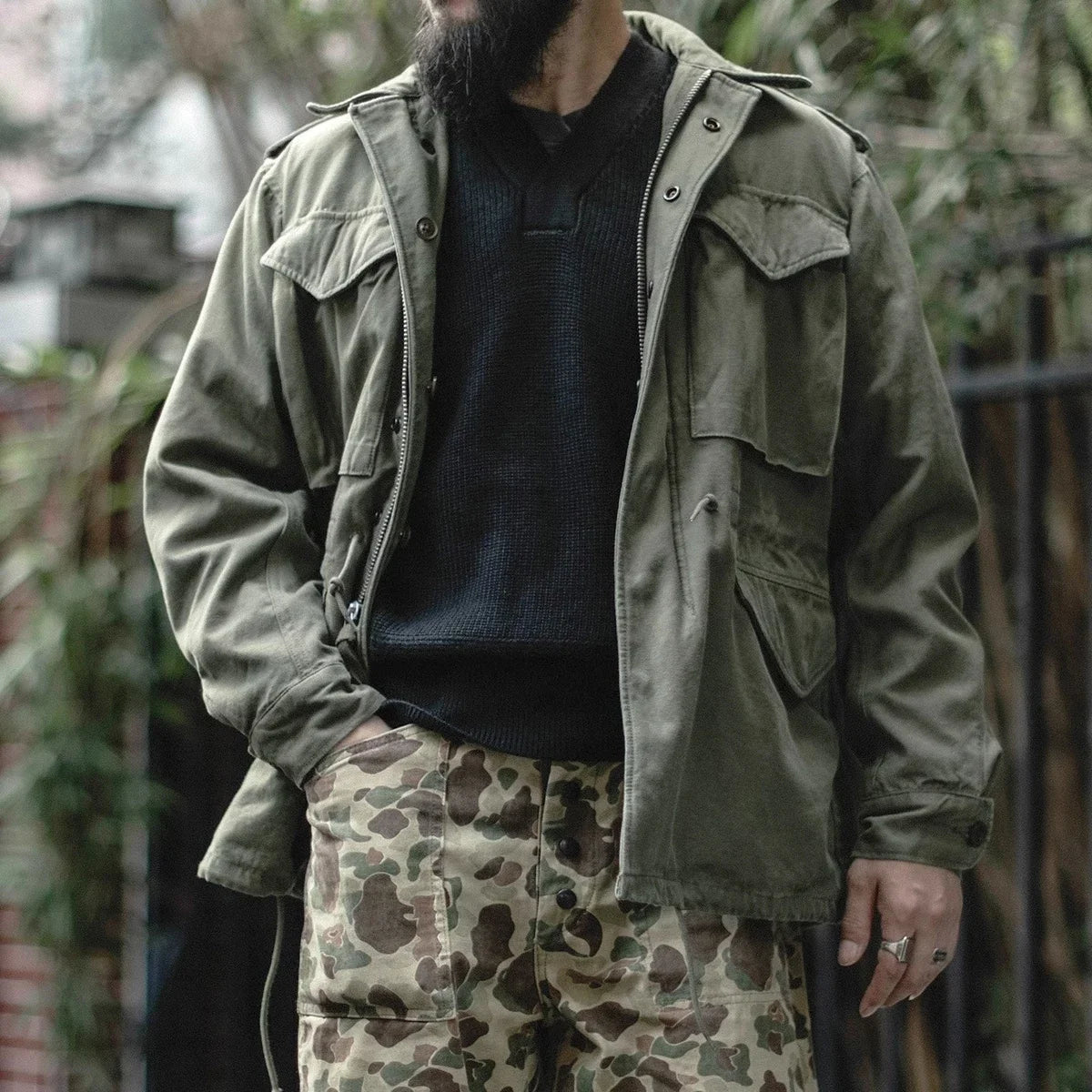 Bronson WWII USAAF Type A-1 Mechanic Sweater Men Heavyweight V-Neck Knit Jumper.