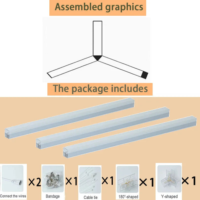 Hexagon LED lighting for DIY Garage Barbecue Shop Barbershop Gym Bar Car Showroom 4S Workshop Ceiling Light Honeycomb Tube.