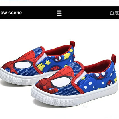 Disney Children's Casual Shoes Cartoon Fashion Blue Canvas Shoes Flats Spring Autumn Comfortable Shoes Size 25-29.